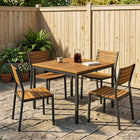 Eettafel massief acaciahout 110x108,5x75 cm naturel zwart