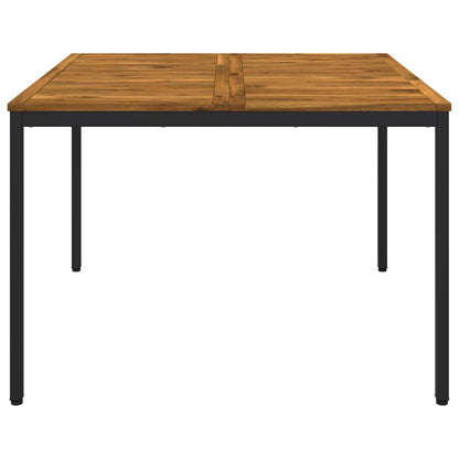 Tuindiner tafel Naturel en Zwart 110 x 108,5 x 75 cm