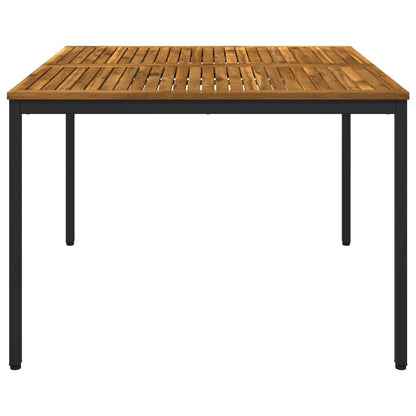 Tuindiner tafel Naturel en Zwart 110 x 108,5 x 75 cm