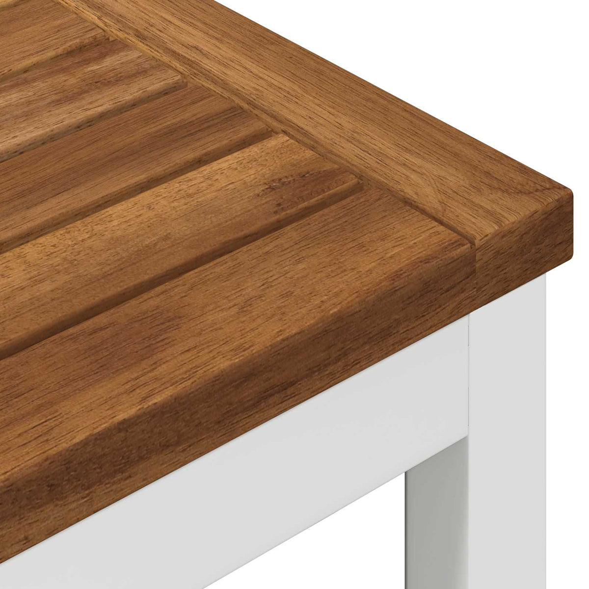 Tuindiner tafel Natuurlijk en Wit 110 x 108,5 x 75 cm