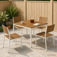 Tuindiner tafel Natuurlijk en Wit 110 x 108,5 x 75 cm