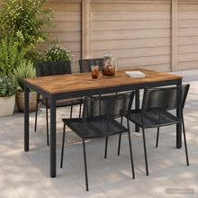 Tuindiner tafel Naturel en Zwart 141 x 80,5 x 75 cm