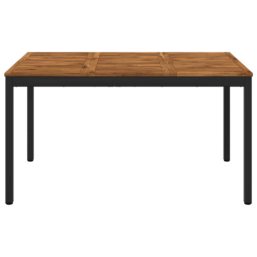 Tuindiner tafel Naturel en Zwart 141 x 80,5 x 75 cm