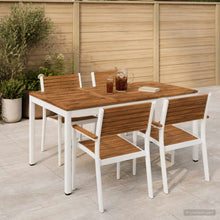 Tuindiner tafel Natuurlijk en Wit 141 x 80,5 x 75 cm