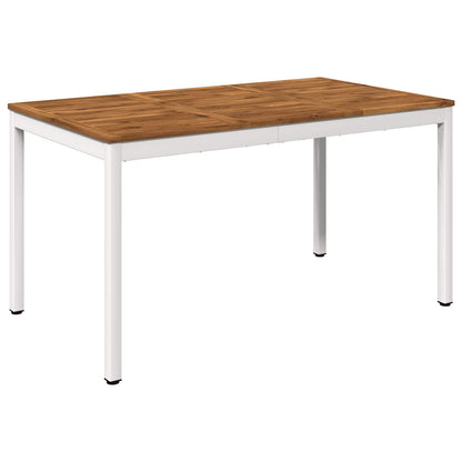 Tuindiner tafel Natuurlijk en Wit 141 x 80,5 x 75 cm