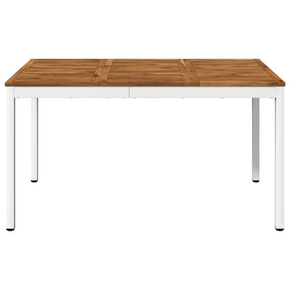 Tuindiner tafel Natuurlijk en Wit 141 x 80,5 x 75 cm