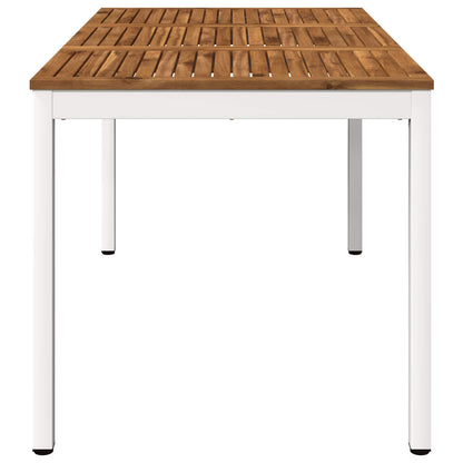 Tuindiner tafel Natuurlijk en Wit 141 x 80,5 x 75 cm
