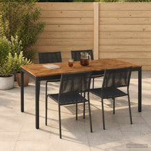 Tuindiner tafel Naturel en Zwart 180 x 88,5 x 75 cm