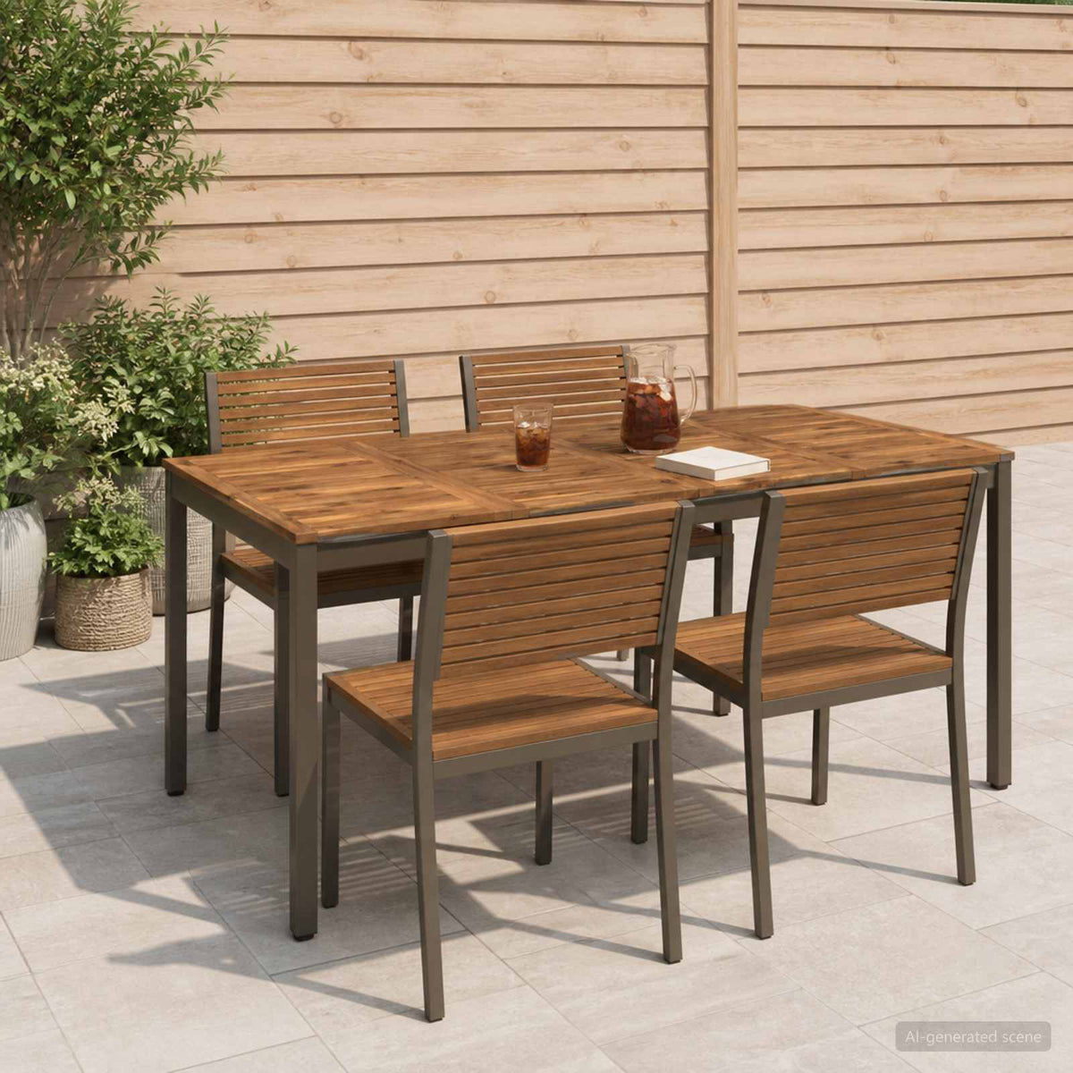 Tuindiner tafel Natuurlijk en Koffie 180 x 88,5 x 75 cm