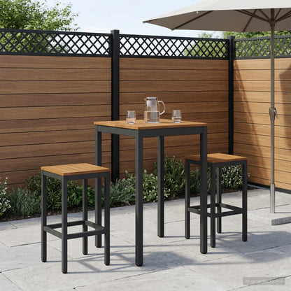 Tuinbar Tafel Naturel en Zwart 60 x 60,5 x 105 cm