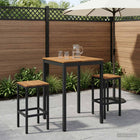 Tuinbar tafel 70x68.5x105 cm massief acaciahout zwart