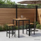 Tuinbar Tafel Naturel en Zwart 80 x 80,5 x 105 cm