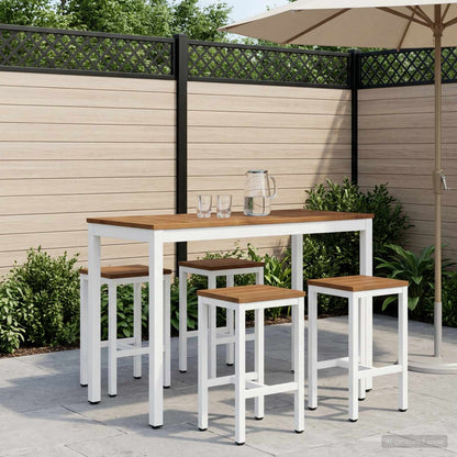 Tuinbar Tafel Natuurlijk en Wit 108,5 x 55 x 105 cm