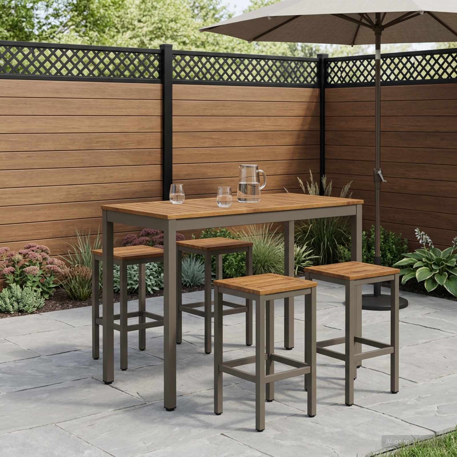 Tuinbar Tafel Natuurlijk en Koffie 108,5 x 55 x 105 cm