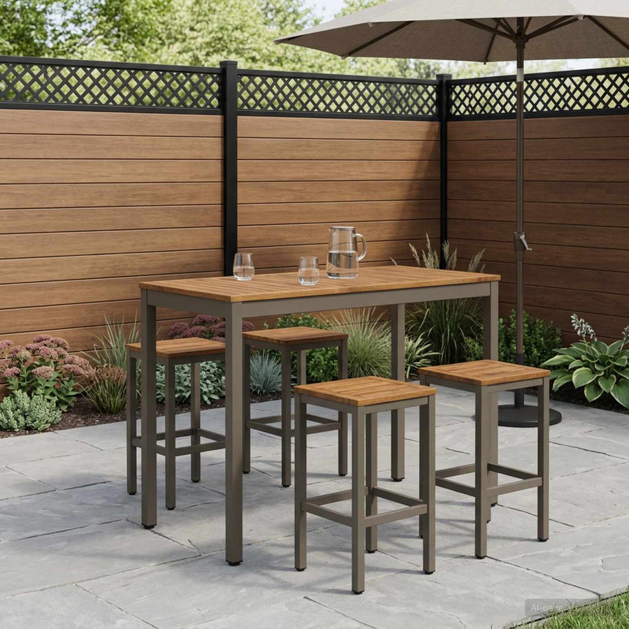 Tuinbar Tafel Natuurlijk en Koffie 108,5 x 55 x 105 cm