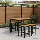 Tuinbar Tafel Naturel en Zwart 110 x 108,5 x 105 cm