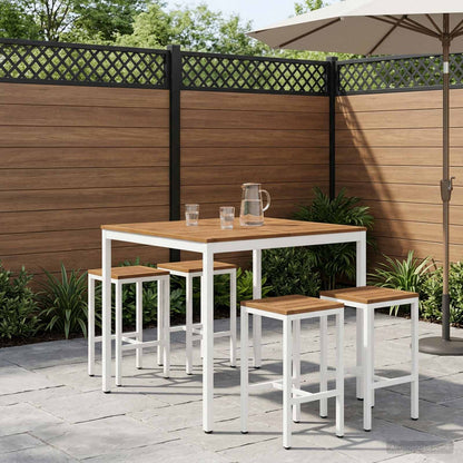 Tuinbar Tafel Natuurlijk en Wit 110 x 108,5 x 105 cm