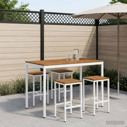 Tuinbar Tafel Natuurlijk en Wit 147 x 88,5 x 105 cm