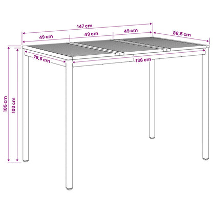Tuinbar Tafel Natuurlijk en Koffie 147 x 88,5 x 105 cm
