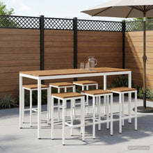 Tuinbar Tafel Natuurlijk en Wit 196 x 80,5 x 105 cm