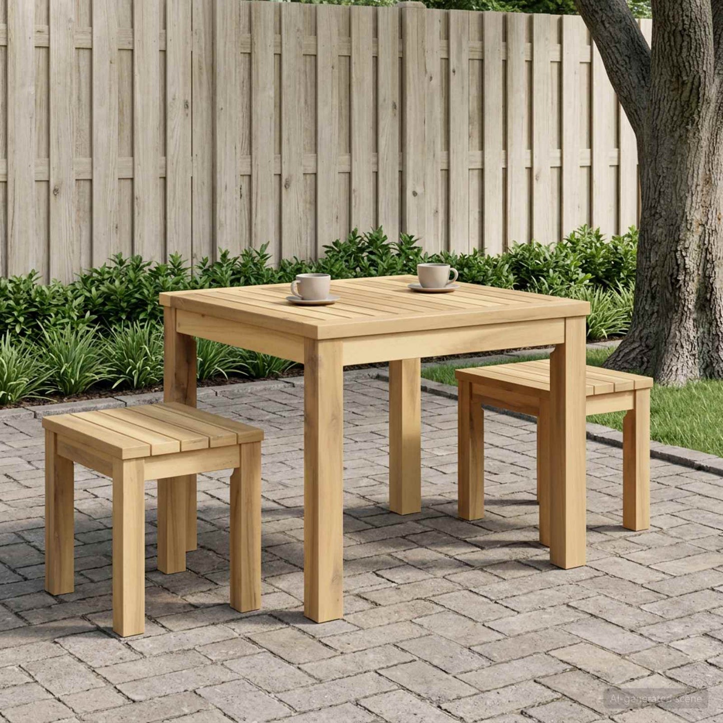 Salontafel Wit 50 x 48,5 x 36 cm Massief Acaciahout