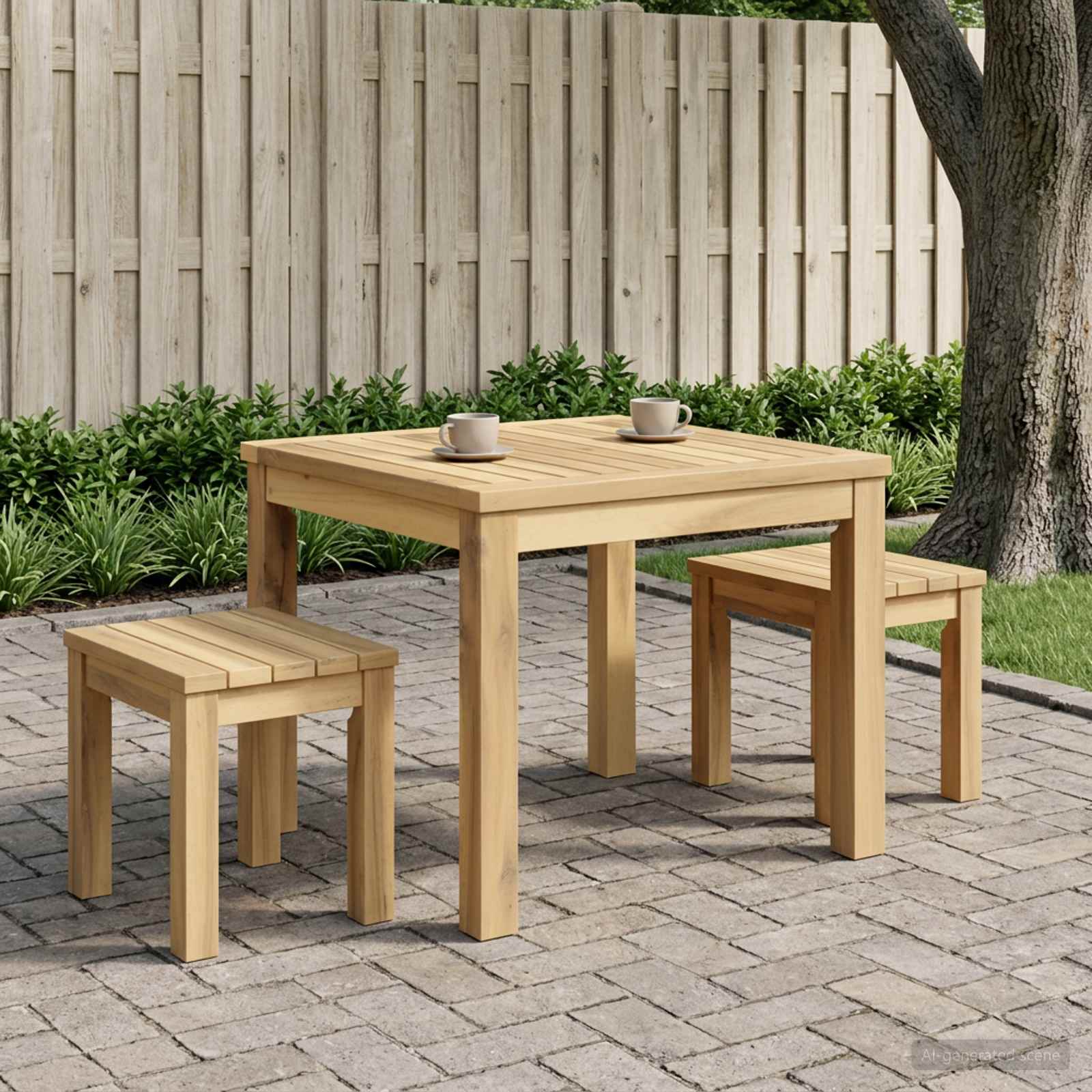 Salontafel Wit 50 x 48,5 x 36 cm Massief Acaciahout