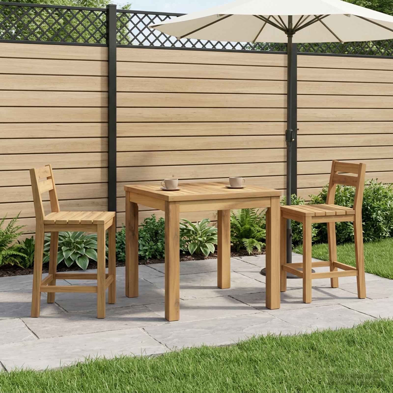 Salontafel Wit 50 x 48,5 x 36 cm Massief Acaciahout