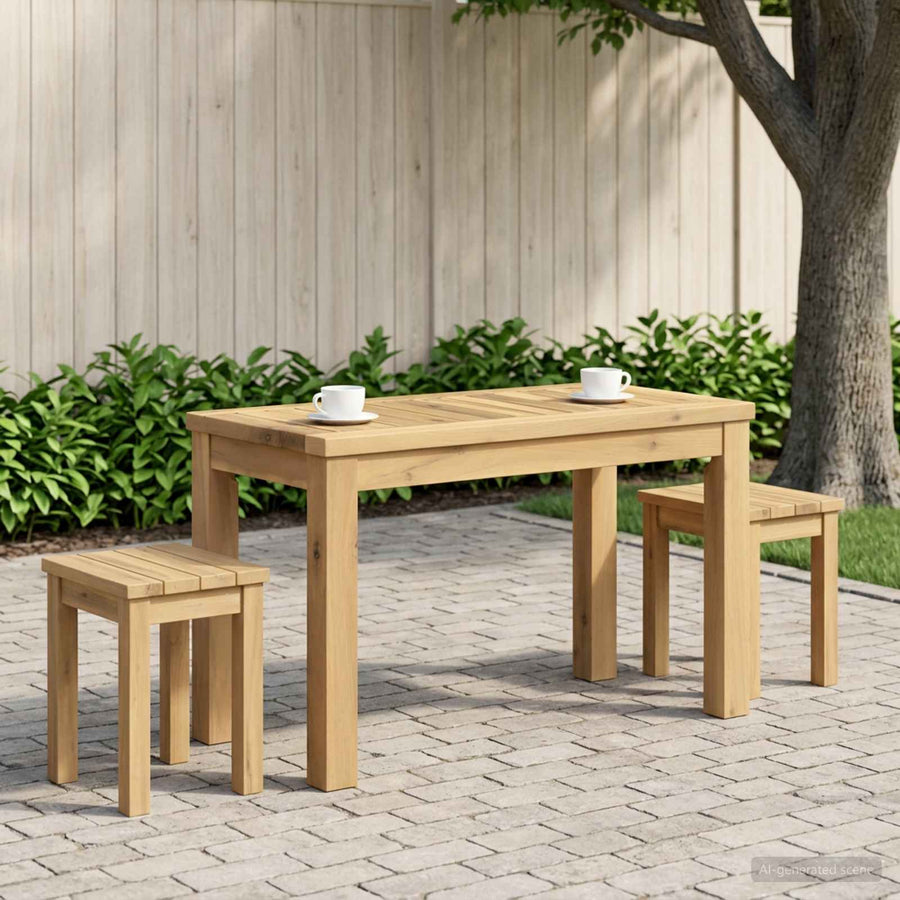 Salontafel Wit 60,5 x 30 x 36 cm Massief Acaciahout