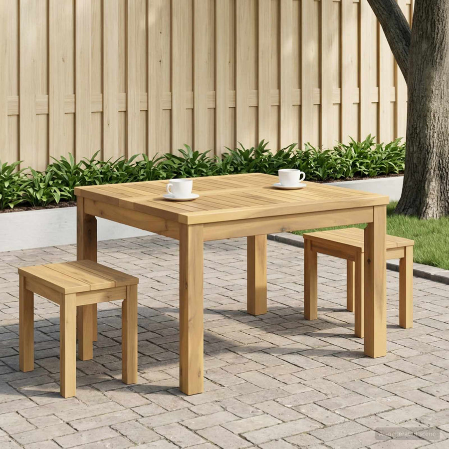 Salontafel Wit 60 x 60,5 x 36 cm Massief Acaciahout