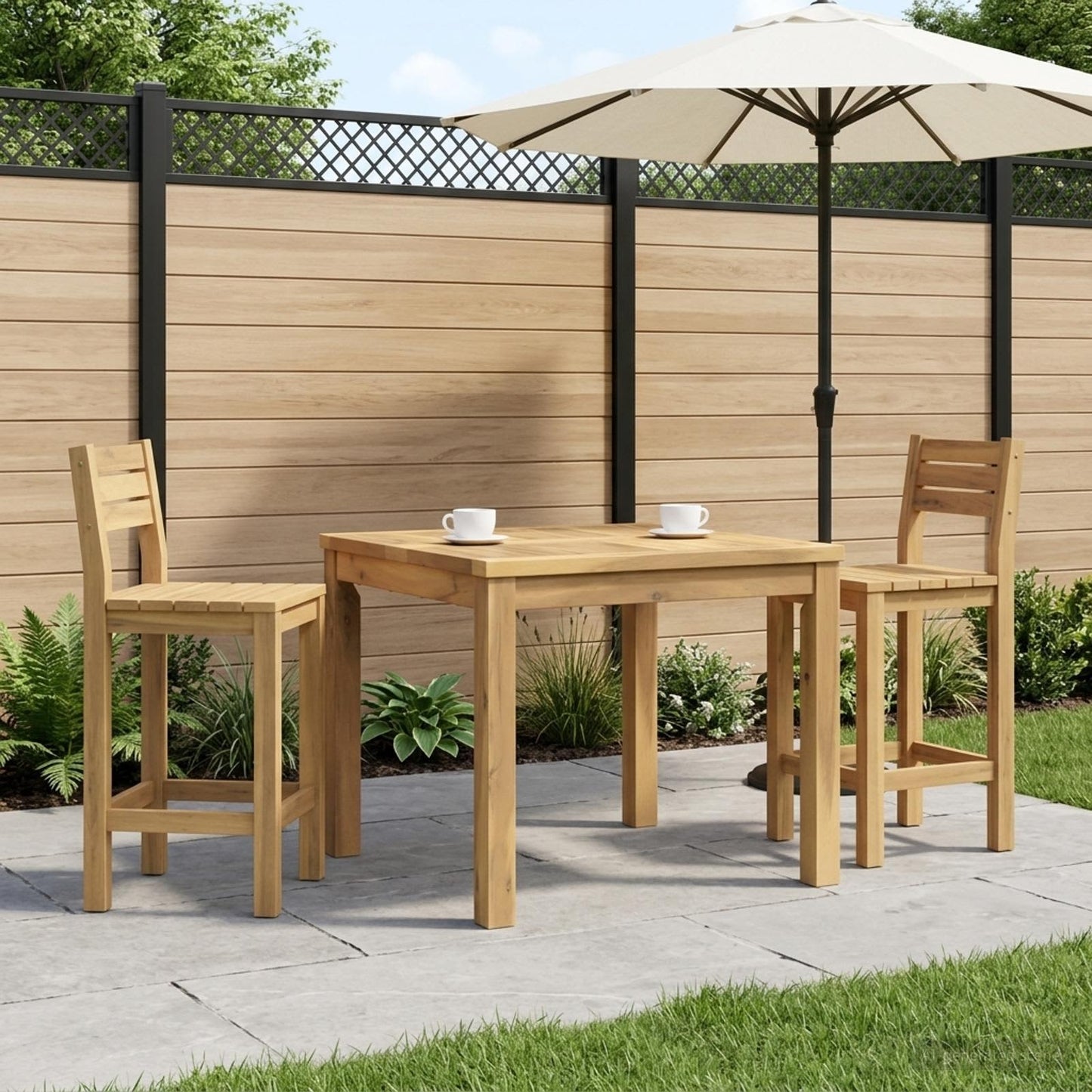 Salontafel Wit 60 x 60,5 x 36 cm Massief Acaciahout