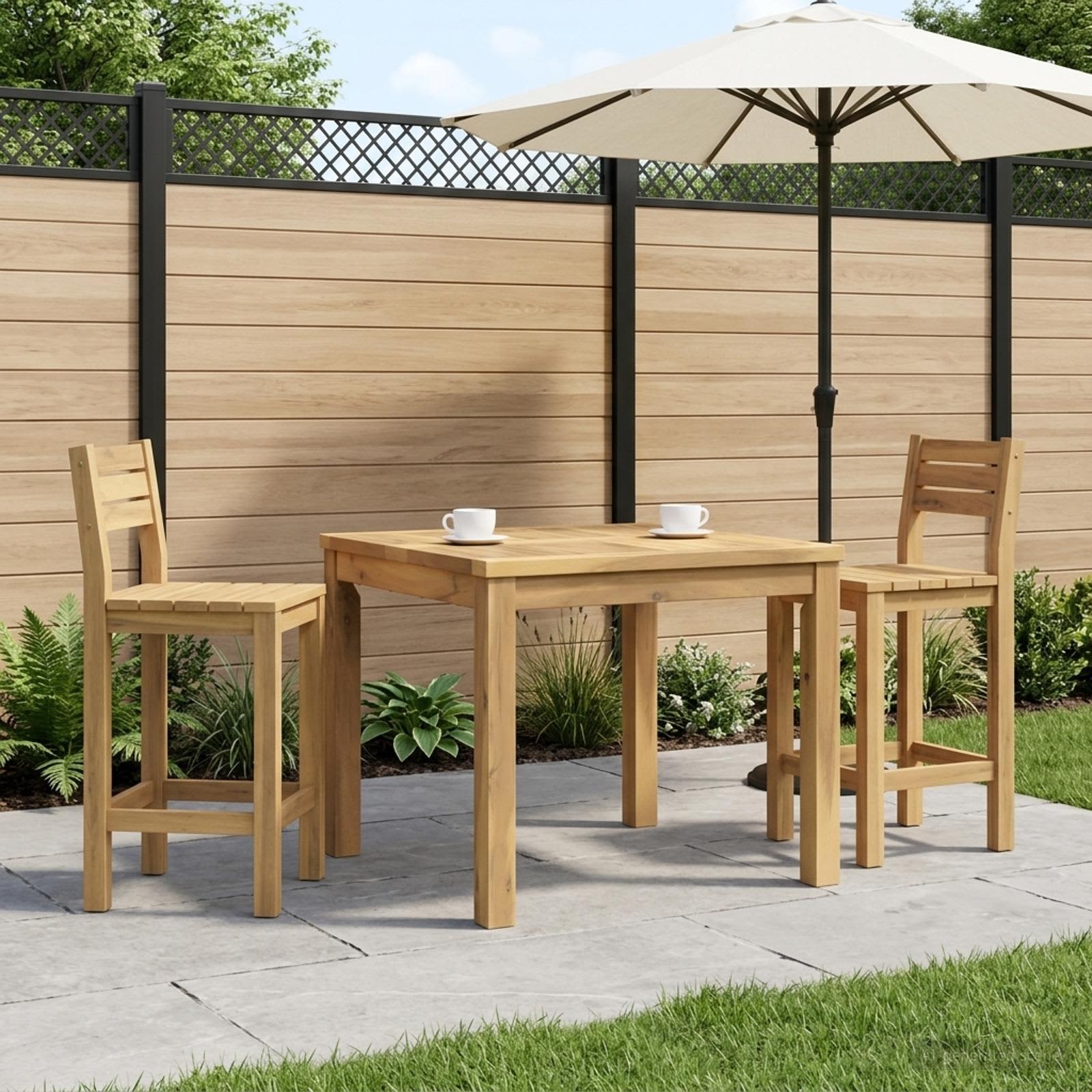 Salontafel Wit 60 x 60,5 x 36 cm Massief Acaciahout