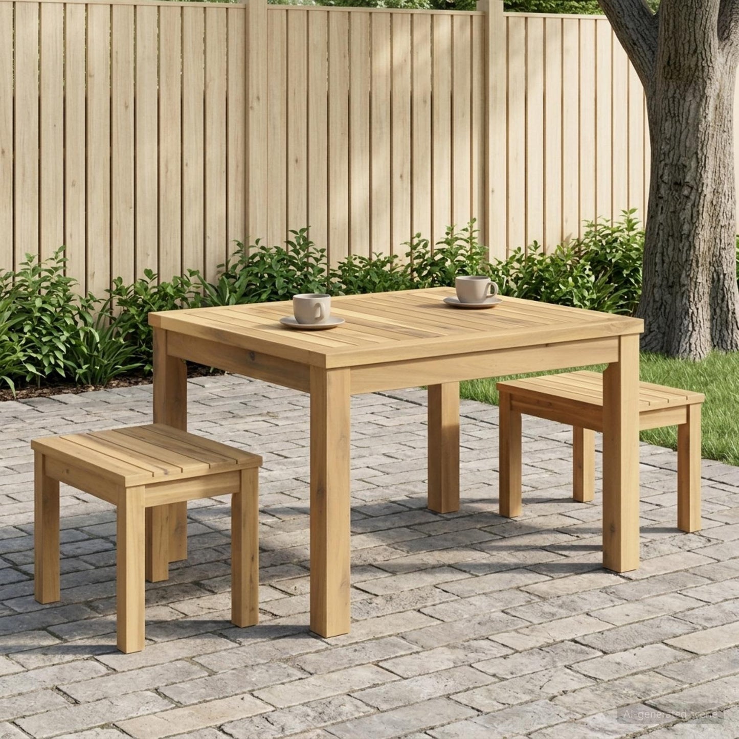 Salontafel Wit 50 x 60,5 x 36 cm Massief Acaciahout