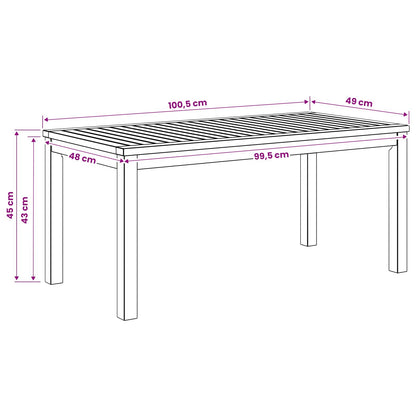 Salontafel Wit 50 x 100,5 x 45 cm Massief Acaciahout