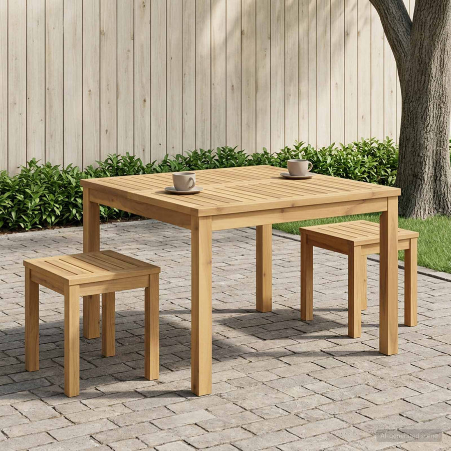 Salontafel Wit 80 x 80,5 x 45 cm Massief Acaciahout