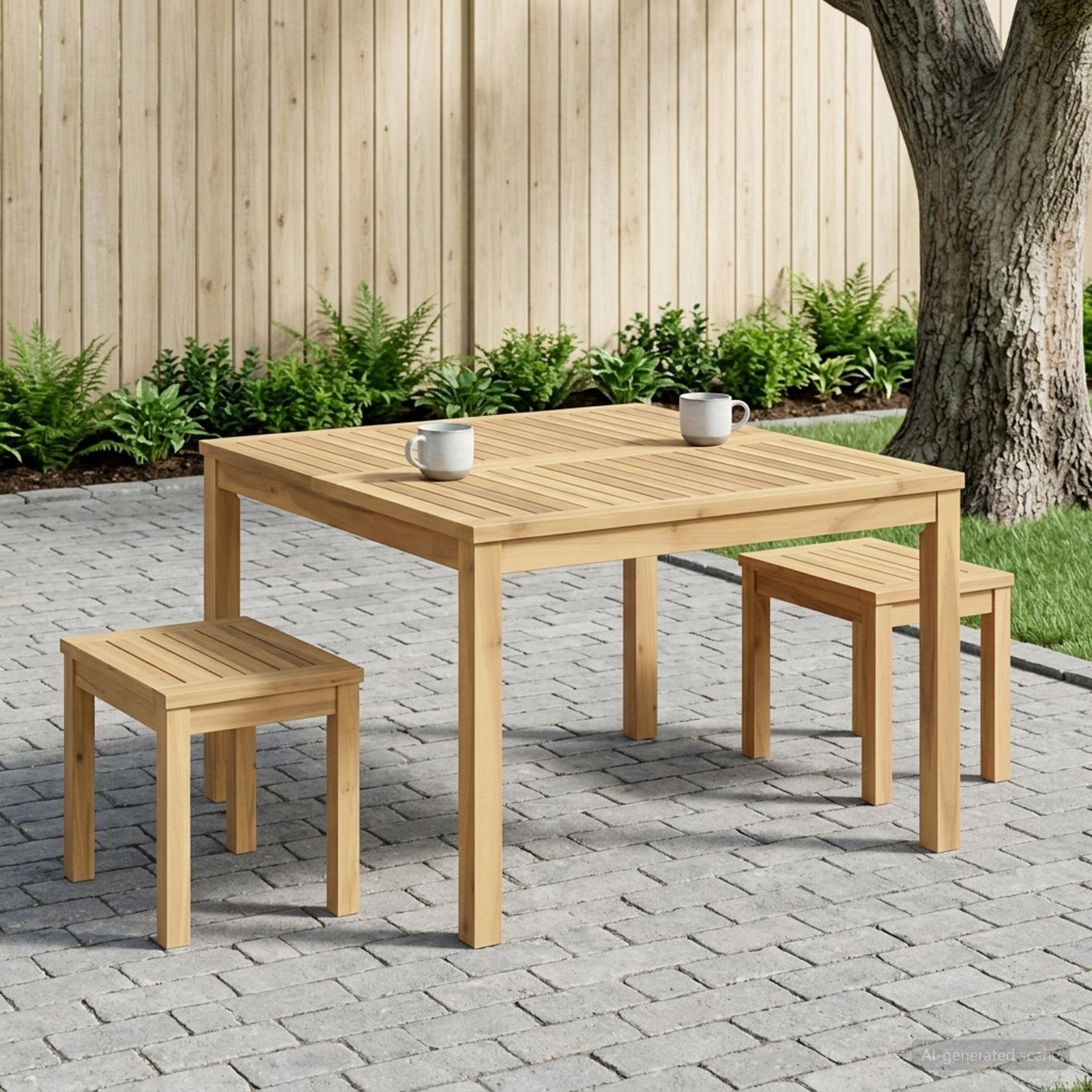 Salontafel Wit 80 x 80,5 x 45 cm Massief Acaciahout