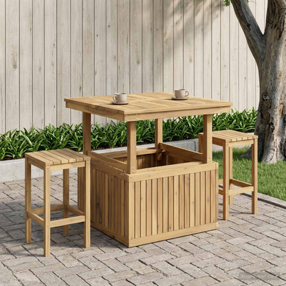 Tuinfoto Tafel Massief Acaciahout Hoogte Verstelbaar Wit