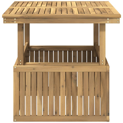 Tuinfoto Tafel Massief Acaciahout Hoogte Verstelbaar Wit