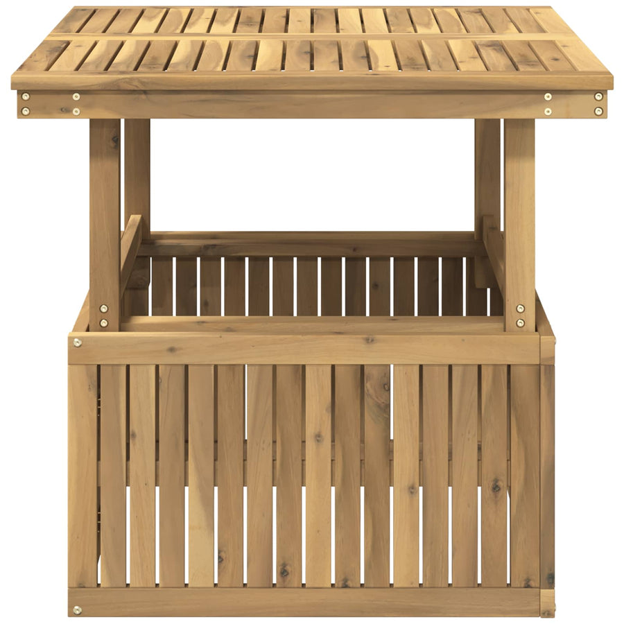 Tuinfoto Tafel Massief Acaciahout Hoogte Verstelbaar Wit