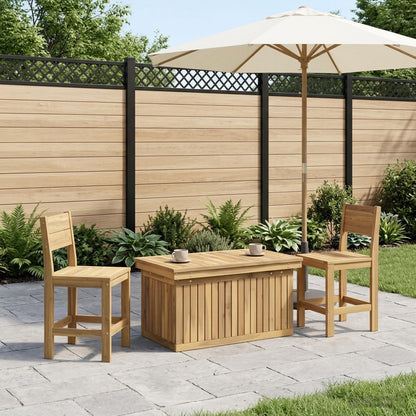 Tuinfoto Tafel Massief Acaciahout Hoogte Verstelbaar Wit