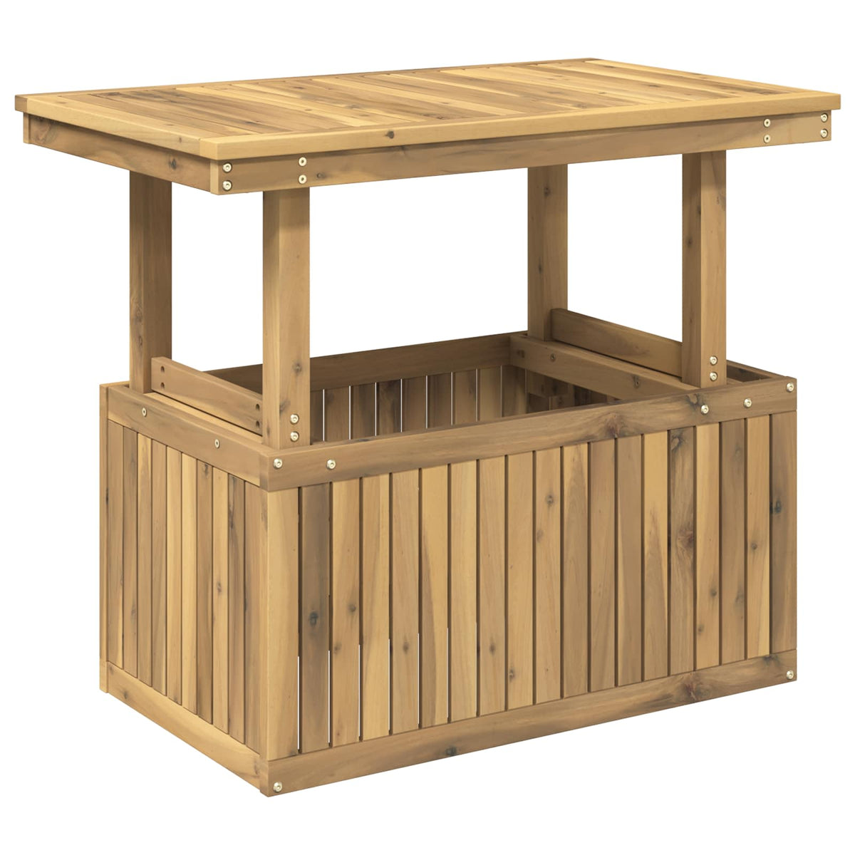 Tuinfoto Tafel Massief Acaciahout Hoogte Verstelbaar Wit