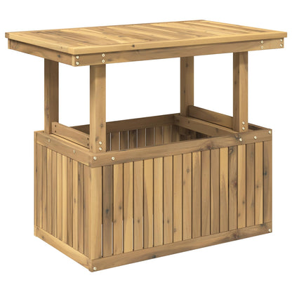 Tuinfoto Tafel Massief Acaciahout Hoogte Verstelbaar Wit