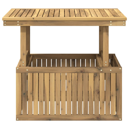 Tuinfoto Tafel Massief Acaciahout Hoogte Verstelbaar Wit