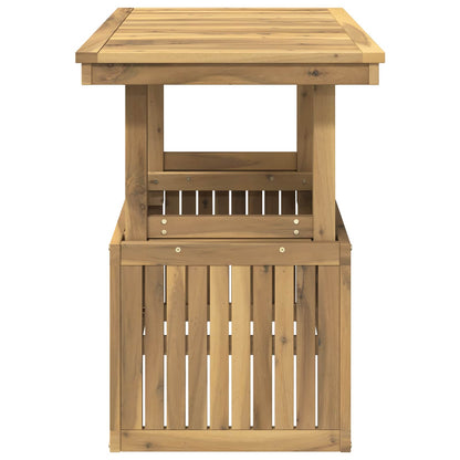 Tuinfoto Tafel Massief Acaciahout Hoogte Verstelbaar Wit