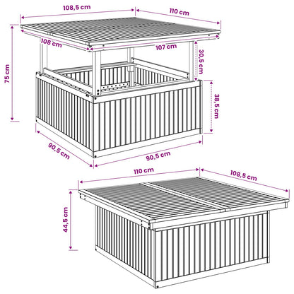 Tuinkoffietafel van massief acaciahout, hoogte verstelbaar Wit