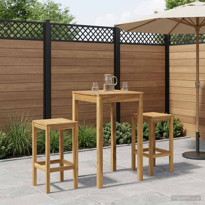 Tuinbar Tafel Wit 60 x 60,5 x 105 cm Massief Acaciahout