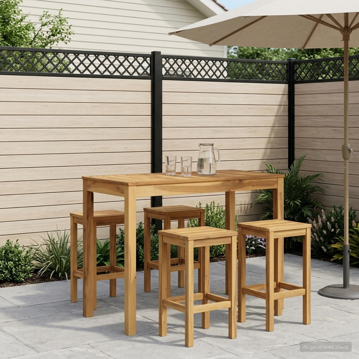 Tuinbar Tafel Witgewassen 108,5 x 55 x 105 cm
