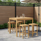 Tuinbar Tafel Wit 110 x 108,5 x 105 cm Massief Acaciahout
