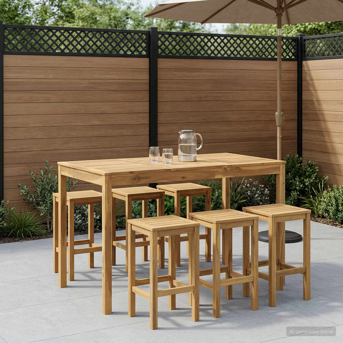 Tuinbar Tafel Wit 147 x 88,5 x 105 cm Massief Acaciahout