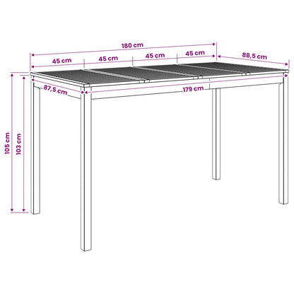 Tuinbar Tafel Wit 180 x 88,5 x 105 cm Massief Acaciahout