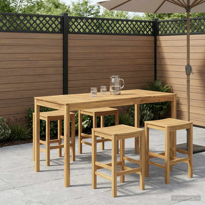 Tuinbar Tafel Wit 196 x 80,5 x 105 cm Massief Acaciahout